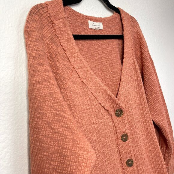 Two by Vince Camuto Rust Textured Knit Cardigan Women’s XXL Boho Fall Sweater - Picture 10 of 11